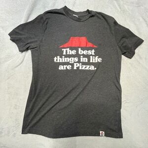 Pizza Hut Employee T Shirt The Best Things In Life Are Pizza Graphic Gray Staff